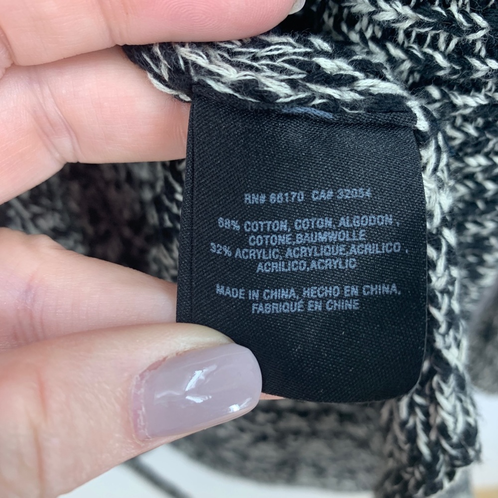 Anthropologie Tehama Marled Black & White Open Front Long Cardigan Sz M - Picture 11 of 14